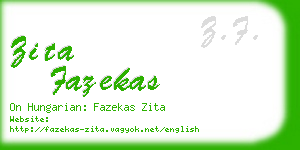 zita fazekas business card